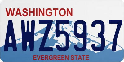 WA license plate AWZ5937