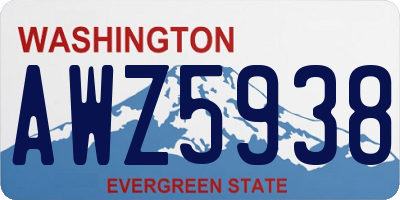 WA license plate AWZ5938