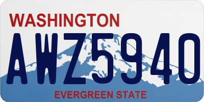 WA license plate AWZ5940