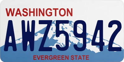 WA license plate AWZ5942