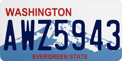 WA license plate AWZ5943