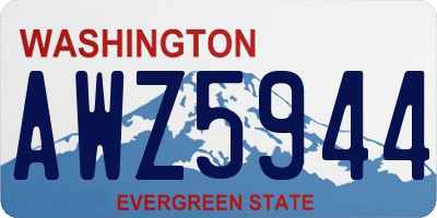 WA license plate AWZ5944