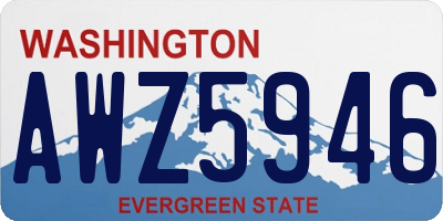 WA license plate AWZ5946