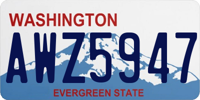 WA license plate AWZ5947