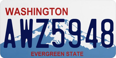 WA license plate AWZ5948