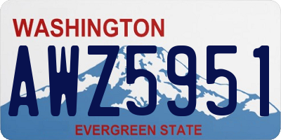 WA license plate AWZ5951
