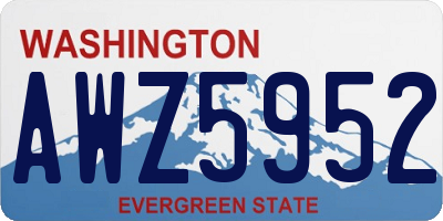 WA license plate AWZ5952