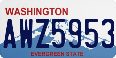 WA license plate AWZ5953