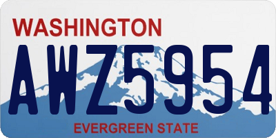 WA license plate AWZ5954