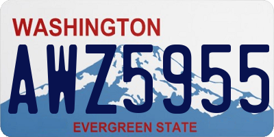 WA license plate AWZ5955
