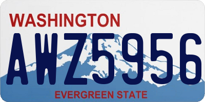 WA license plate AWZ5956