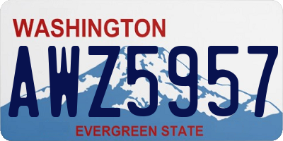 WA license plate AWZ5957