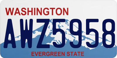 WA license plate AWZ5958