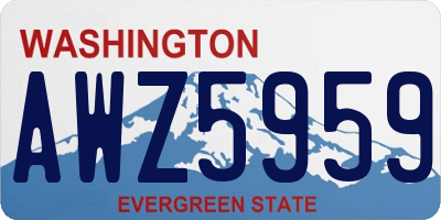 WA license plate AWZ5959