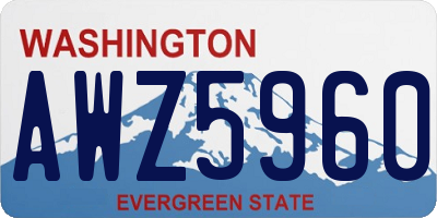 WA license plate AWZ5960