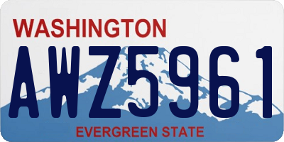 WA license plate AWZ5961