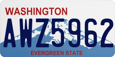 WA license plate AWZ5962