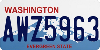 WA license plate AWZ5963