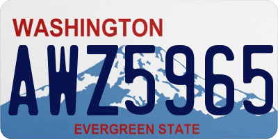 WA license plate AWZ5965