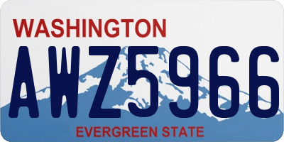 WA license plate AWZ5966