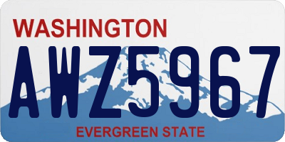WA license plate AWZ5967