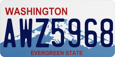 WA license plate AWZ5968
