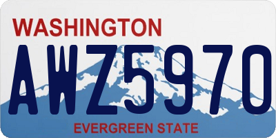 WA license plate AWZ5970