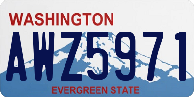 WA license plate AWZ5971