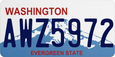 WA license plate AWZ5972