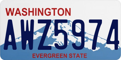 WA license plate AWZ5974