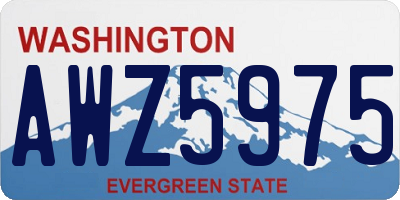 WA license plate AWZ5975
