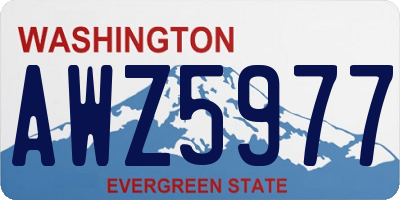 WA license plate AWZ5977
