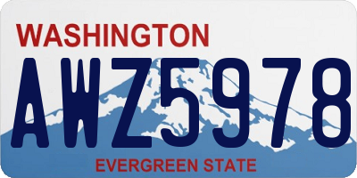 WA license plate AWZ5978