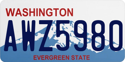 WA license plate AWZ5980