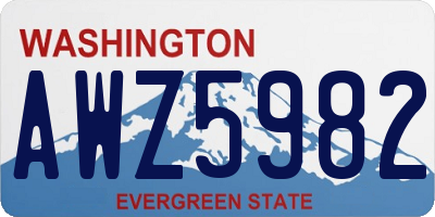 WA license plate AWZ5982