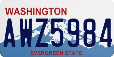 WA license plate AWZ5984
