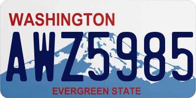 WA license plate AWZ5985