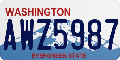 WA license plate AWZ5987