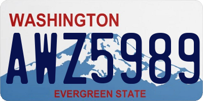WA license plate AWZ5989