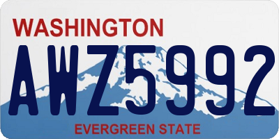 WA license plate AWZ5992