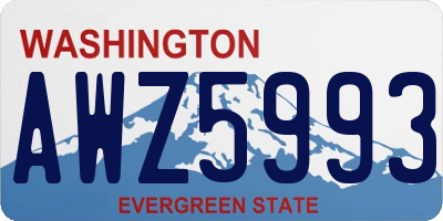 WA license plate AWZ5993