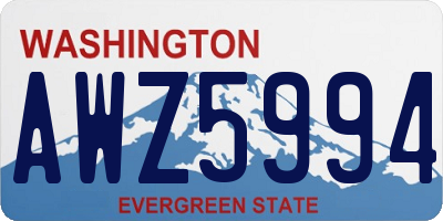 WA license plate AWZ5994