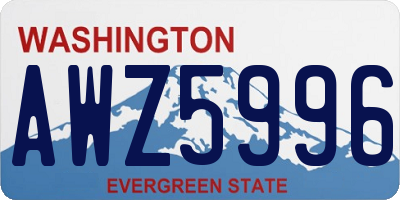 WA license plate AWZ5996