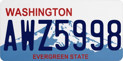 WA license plate AWZ5998