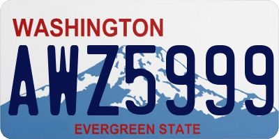 WA license plate AWZ5999
