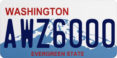WA license plate AWZ6000