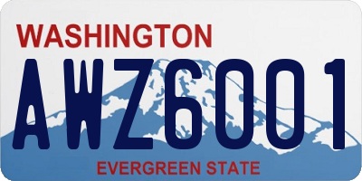 WA license plate AWZ6001