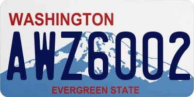 WA license plate AWZ6002