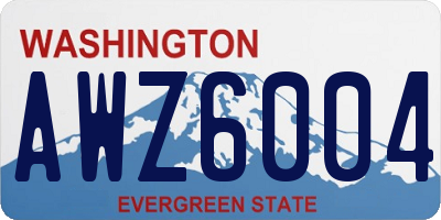 WA license plate AWZ6004
