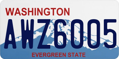WA license plate AWZ6005